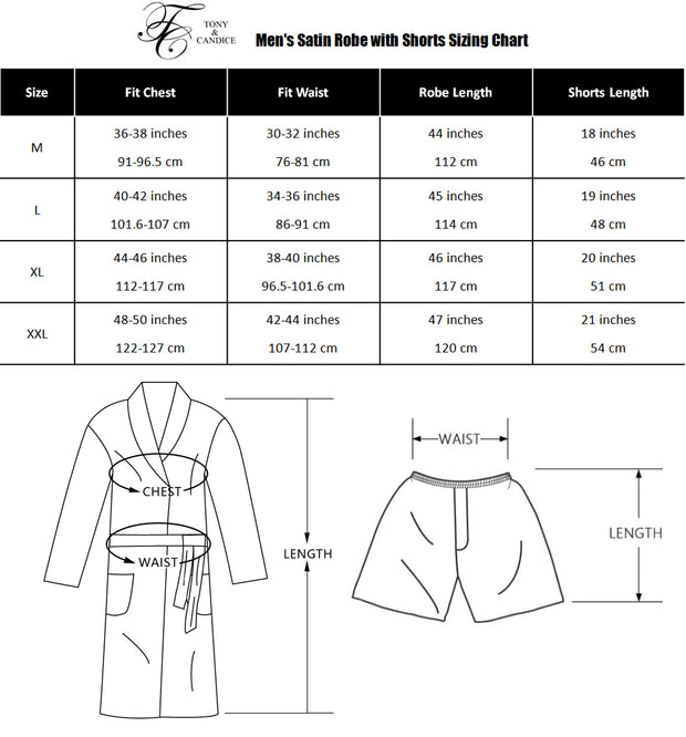 Men's Satin Long Sleeve Robe with Shorts Set-Dark Gray with Black Collar