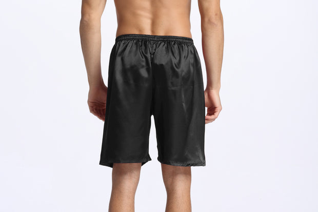 Men's Satin Boxers Shorts Underwear Pack of 3-Black+Burgundy+Navy Blue