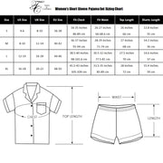 Women's Silk Satin Pajama Set Short Sleeve- Black with White Piping