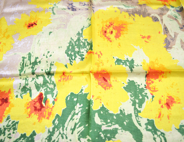 Women's 100% Silk Square Scarf with Graphic Print, 33*33 Inch (Van Gogh's sunflower oil painting)