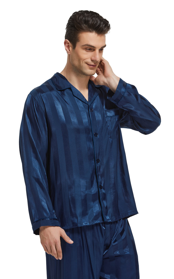 Men's Pyjamas Brindisi 89 Silk Satin Navy