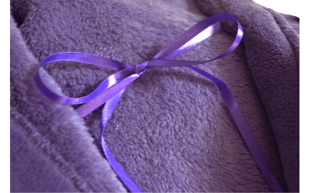 Women's Plush Fleece Robe, Warm Long Bathrobe-Purple (Ship to US Address ONLY)